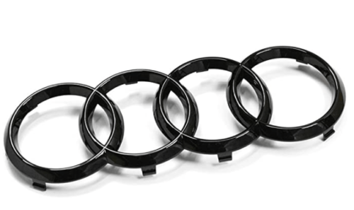 249mm - Stemma Logo Anteriore Cofano - Audi A1 A3 A4 A5 TT - Nero Lucido – Bild 3