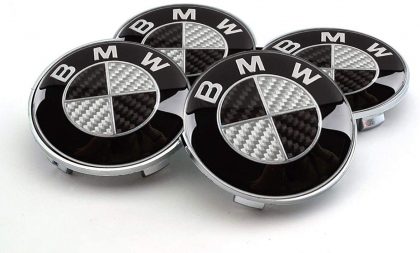 Set Di 4 Tappi Coprimozzo Logo Stemma - BMW - 56mm 60mm 68mm