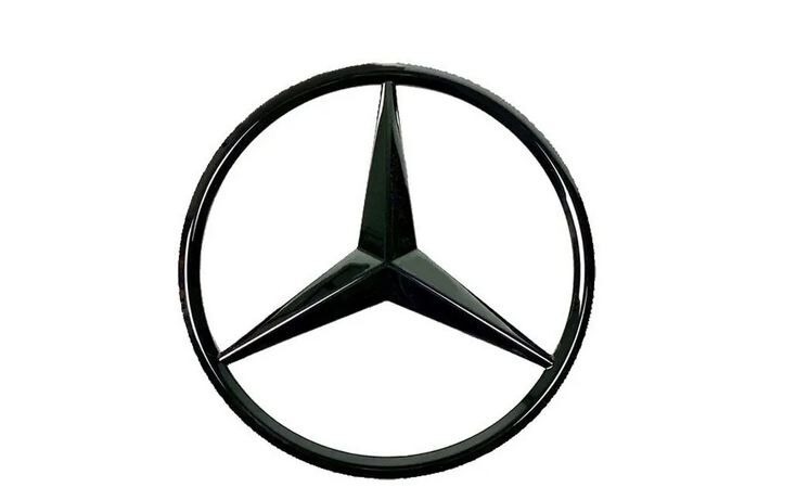 Logo Stemma Adesivo Volante - Mercedes - 52mm 57mm - Nero Lucido - immagine 2